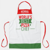 Tablier Nonna - Meilleur chef de pizza du monde - rouge bl (Recto)