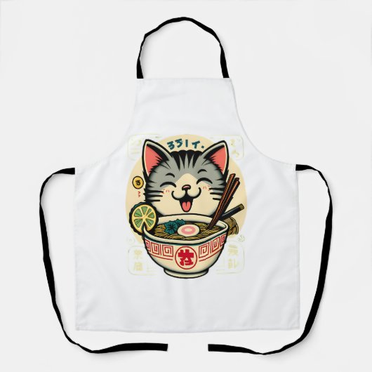 Tablier Noodle de chat japonais Anime ga Kawaii Chat (Recto)