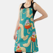 Tablier Noodles Funny Chats Arrière - plan Turquoise (Insitu)