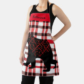 Tablier Norwood Rustique Ours Noir Silhouette Sur Plaid (Insitu)