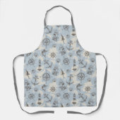 Tablier Nostalgique marin thème bleu motif (Recto)