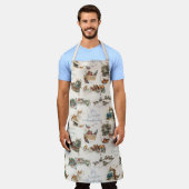 Tablier Nostalgique Vintage Oiseaux de Noël et voeux (Porté)