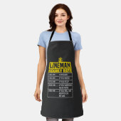 Tablier Note horaire drôle Lineman Black Apron (Porté)