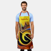 Tablier Note musicale Abstraite Fumée d'artiste personnali (Porté)