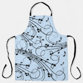 Tablier Notes de musique fantaisie Bleu (Recto)