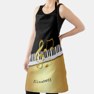 Tablier Notes de Musique, Touches de Piano Élégantes Moder