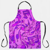 Tablier Notes de Musique Tourbillonnantes Artsy Violet Fun (Recto)