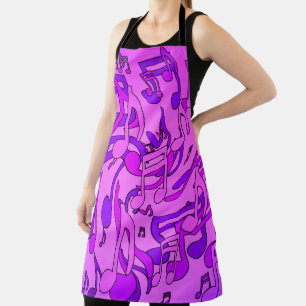 Tablier Notes de Musique Tourbillonnantes Artsy Violet Fun