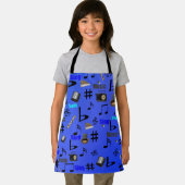 Tablier Notes Et Instruments De Musique Bleus, Apron Enfan (Insitu)