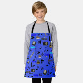 Tablier Notes Et Instruments De Musique Bleus, Apron Enfan (Porté)