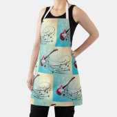 Tablier Notes musicales de guitare électrique (Insitu)