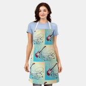 Tablier Notes musicales de guitare électrique (Porté)