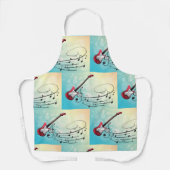 Tablier Notes musicales de guitare électrique (Recto)