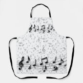 Tablier Notes musicales noires et grises (Recto)