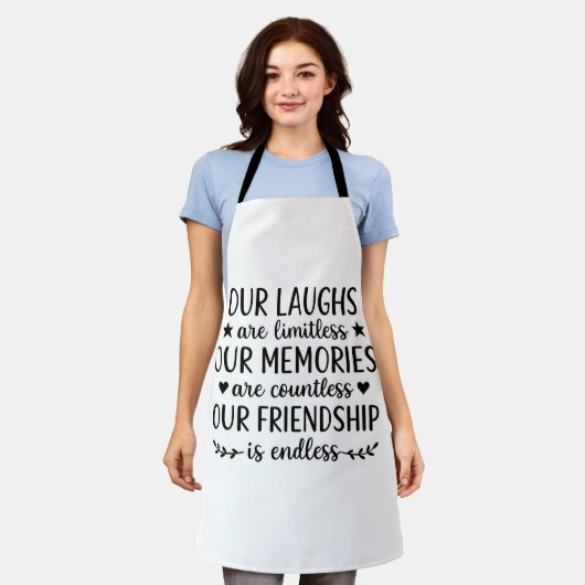 Tablier Notre Citation D'amitié Aux Éclats de Rire Illimit (Porté)