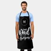 Tablier Notre père est génial Monogramme noir et blanc (Porté)