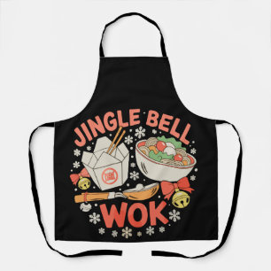 Tablier Nourriture Chinoise Jingle Bell Wok Noël Xmas