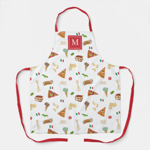 Tablier Nourriture italienne Pizza Pâtes Tiramisu Monogram