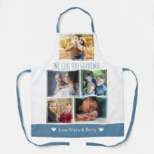 Tablier Nous Aimons Grand-Mère Petits-Enfants 5 Photo Bleu (Recto)