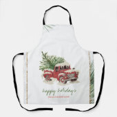 Tablier Nous Avons Déménagé, Camion Rouge, Pine Tree Snow (Recto)