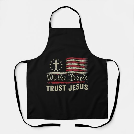 Tablier Nous Le Peuple Confiance Jésus - USA Drapeau Chris (Recto)