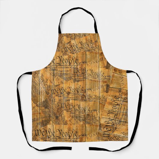 Tablier Nous Le Peuple Constitution Américaine Bois Rustiq (Recto)