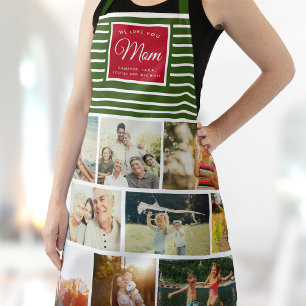 Tablier NOUS VOUS AIMONS MAMAN Famille Photo Collage Noël
