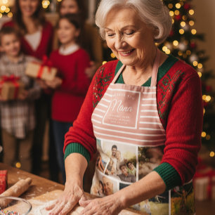 Tablier NOUS VOUS AIMONS NANA Grand-mère Photo Collage ros