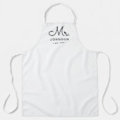 Tablier Nouveau marié Groom Personnalisé Blanc (Recto)