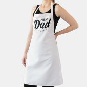 Tablier Nouveau papa 1ère fois Père blanc Script Custom Ch (Insitu)