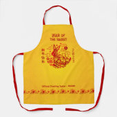 Tablier Nouvel An Chinois 2023 Lapin Rouge Huile Jaune Tém (Recto)