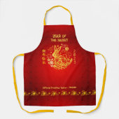 Tablier Nouvel An chinois 2023 Rabbit Gold Foil Cercles ro (Recto)