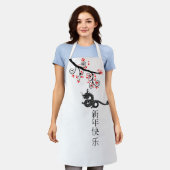 Tablier Nouvel An chinois de l'Arbre Dragon fleurit l'Apro (Porté)