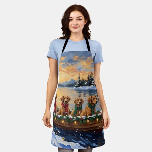 Tablier Nova Scotia Duck Tolling Retriever Christmas Boat (Porté)