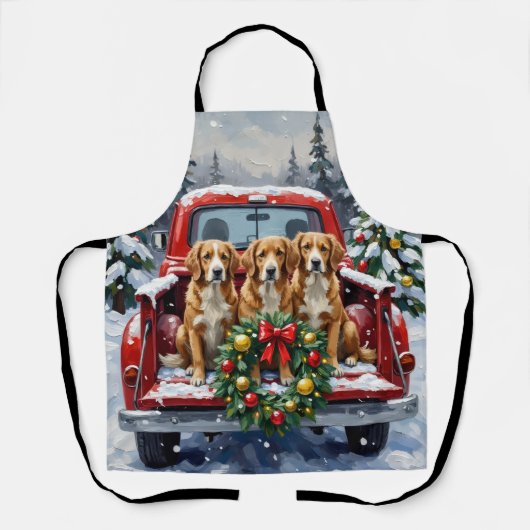 Tablier Nova Scotia Duck Tolling Retriever Christmas Red (Recto)