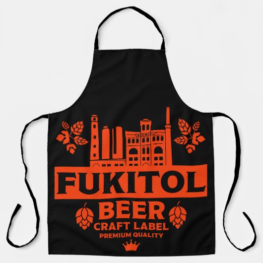 Tablier Novelty Funny Bière Étiquette (Recto)