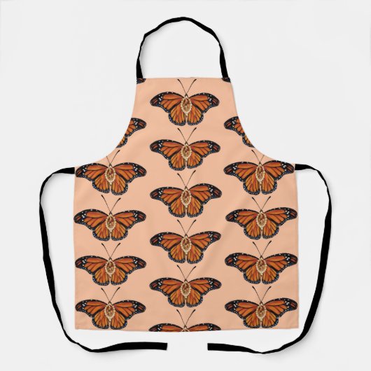 Tablier Novembre Citrine Monarch Papillon Motif Design (Recto)