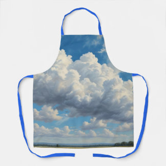 Tablier Nuages blancs et ciel bleu clair