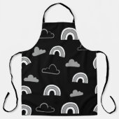 Tablier Nuages gris et arcs-en-ciel sur aire noire (Recto)