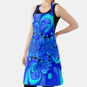 Tablier Nuances de bleu Art fractal abstrait moderne (Insitu)