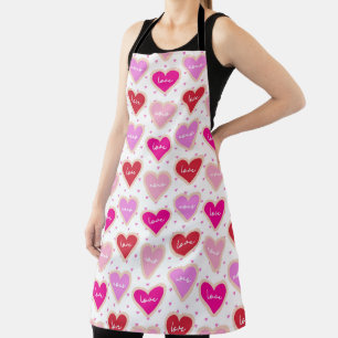 TABLIER NUANCES DE COEUR EN FORME D'AMOUR ROSE