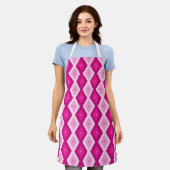 Tablier Nuances de motif de diamant fuchsia (Porté)