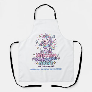 Tablier Nuit de karaoke Licorne Typographie Gras Produit G