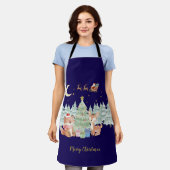 Tablier Nuit de Noël magique dans la forêt d'hiver (Porté)