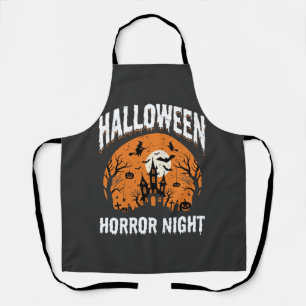 Tablier Nuit d'Horreur d'Halloween Château Hanté Vintage