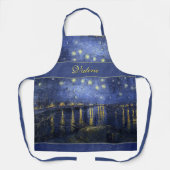 Tablier Nuit étoilée avec votre nom ou autre texte (Recto)