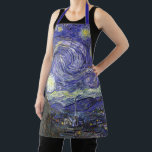 Tablier Nuit étoilée par Vincent van Gogh<br><div class="desc">Starry Night by Vincent van Gogh est un post impressionnisme d'art vintage paysage de paysages avec vue sur Saint Rémy, France depuis l'asile de van Gogh. Le ciel nocturne tourbillonne de nuages avec une lune brillante et des étoiles brillantes au-dessus du village pittoresque. Starry Night est probablement le tableau le...</div>
