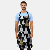 Tablier Nuits d'hiver : Arbres d'or-argent. (Porté)