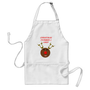 Tablier Numéro de Noël Un Chef Reindeer Personnalisé