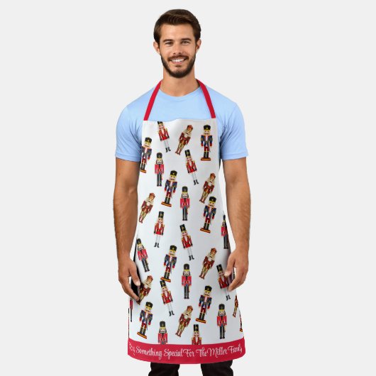 Tablier Nutcracker cadeau de Noël Ajouter nom et texte (Porté)